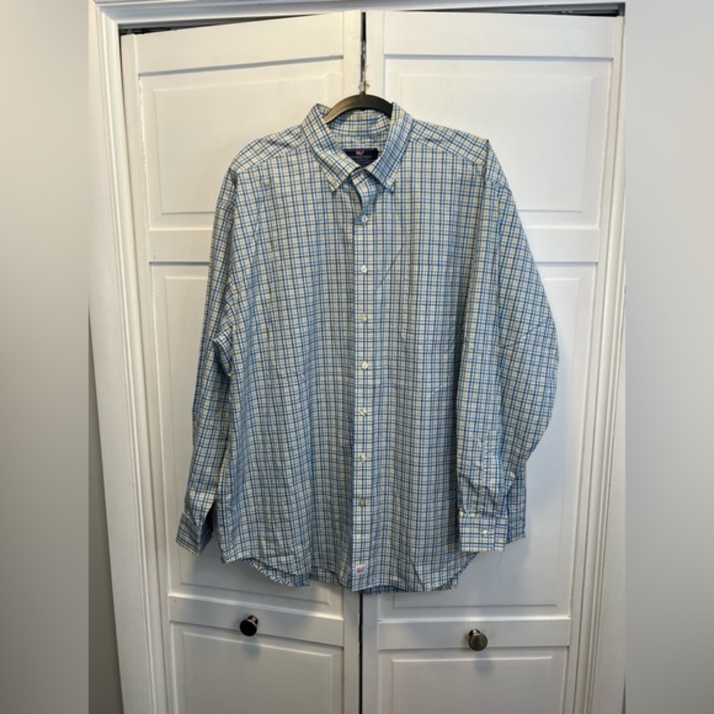 Vineyard Vines Classic Fit Murray Shirt Size Men’s XXL Color Blue/Yellow/White